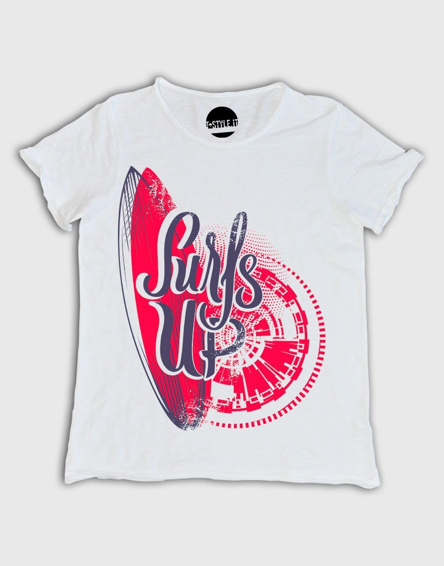 T-shirt Uomo Sequence Bianca – Fantasia Surf – Girocollo In Cotone – Nuova Con Etichette - Foto 3